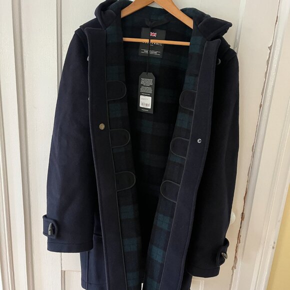 Brand New // Gloverall “Morris Duffle” Navy Black-Watch Size S – Made in England - Picture 6 of 8